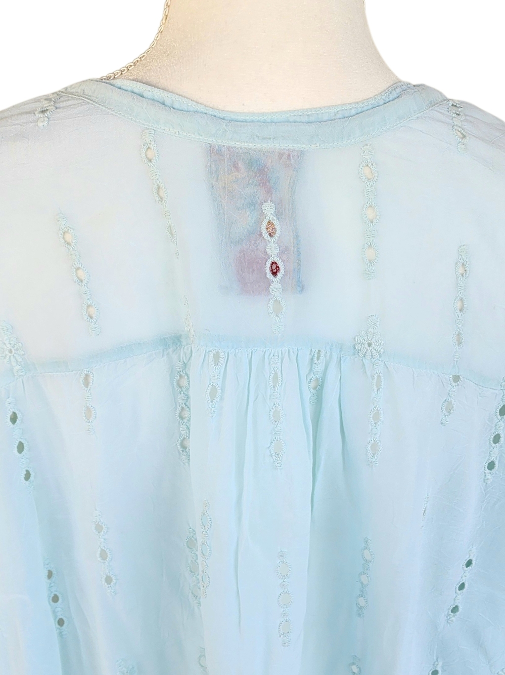 Johnny Was Embroidered Tunic in Light Blue - Picture 7 of 12
